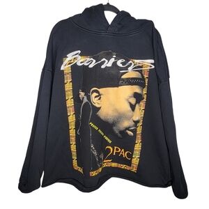 Barriers 2pac Tupac Double Sided Reversible Hoodie in Black Size XXL